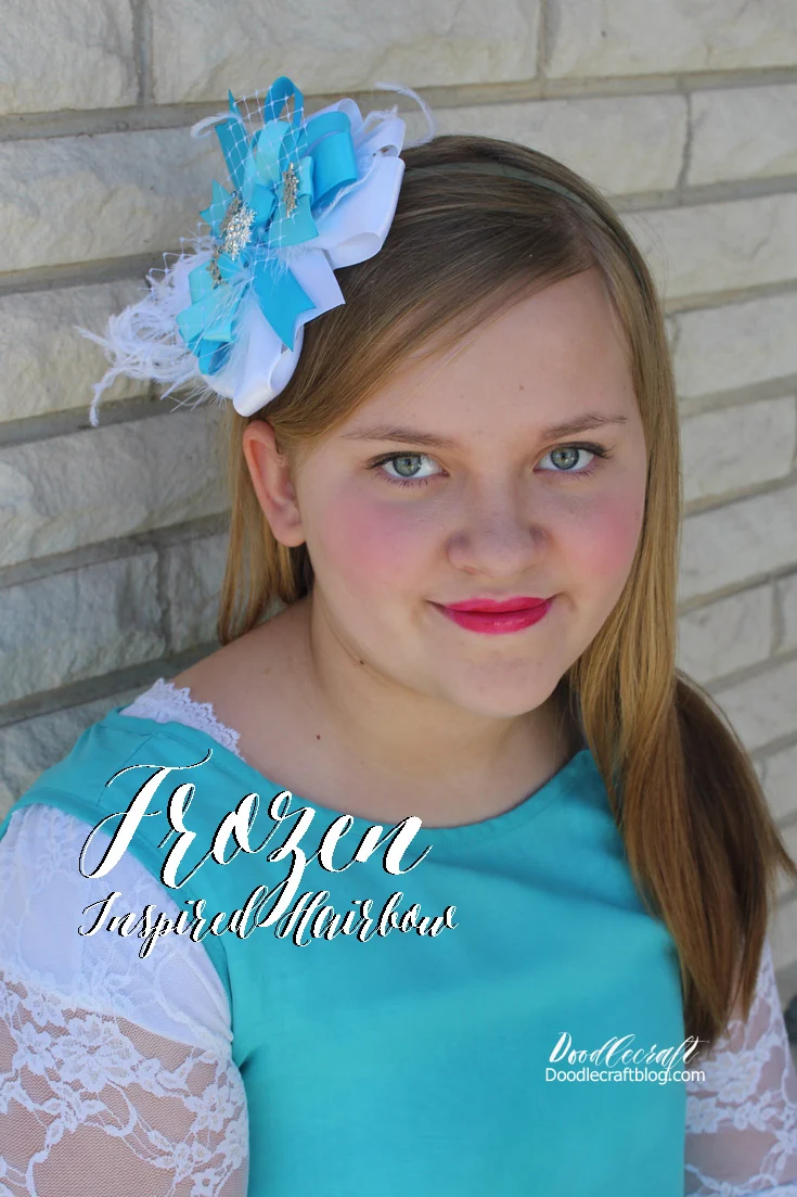 Princess Elsa inspired hairbow easy diy--Frozen inspired crafts