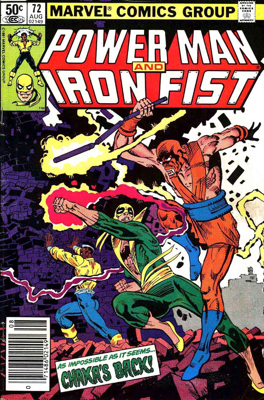 Power Man and Iron Fist #72 marvel 1980s comic book cover art by Frank Miller