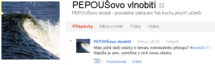 Napojím se na svého učitele
