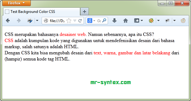Pengertian CSS, Apa yang dimaksud dengan CSS | Mr Syntax Blogging Style
