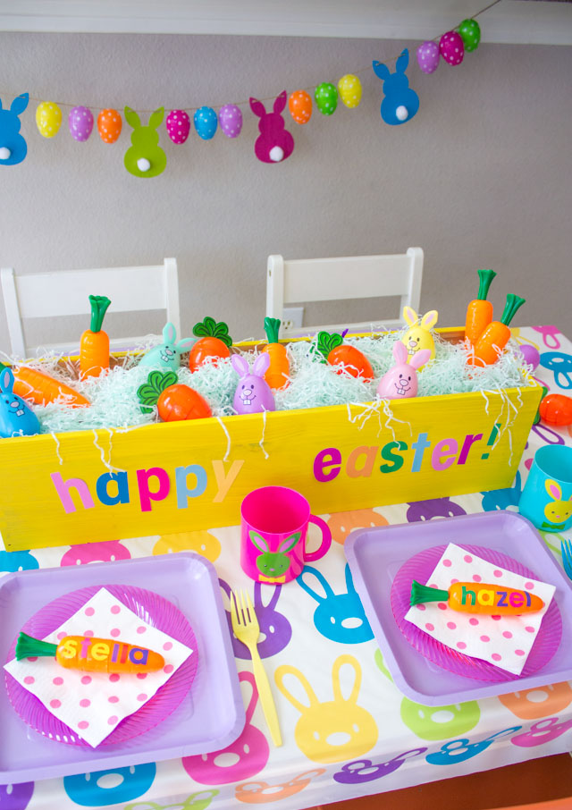 Create a colorful Easter bunny brunch for a simple kids Easter party idea! Create a colorful Easter bunny brunch for a simple kids Easter party idea!