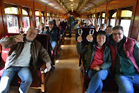 Guests enjoy local wines aboard coach 218.