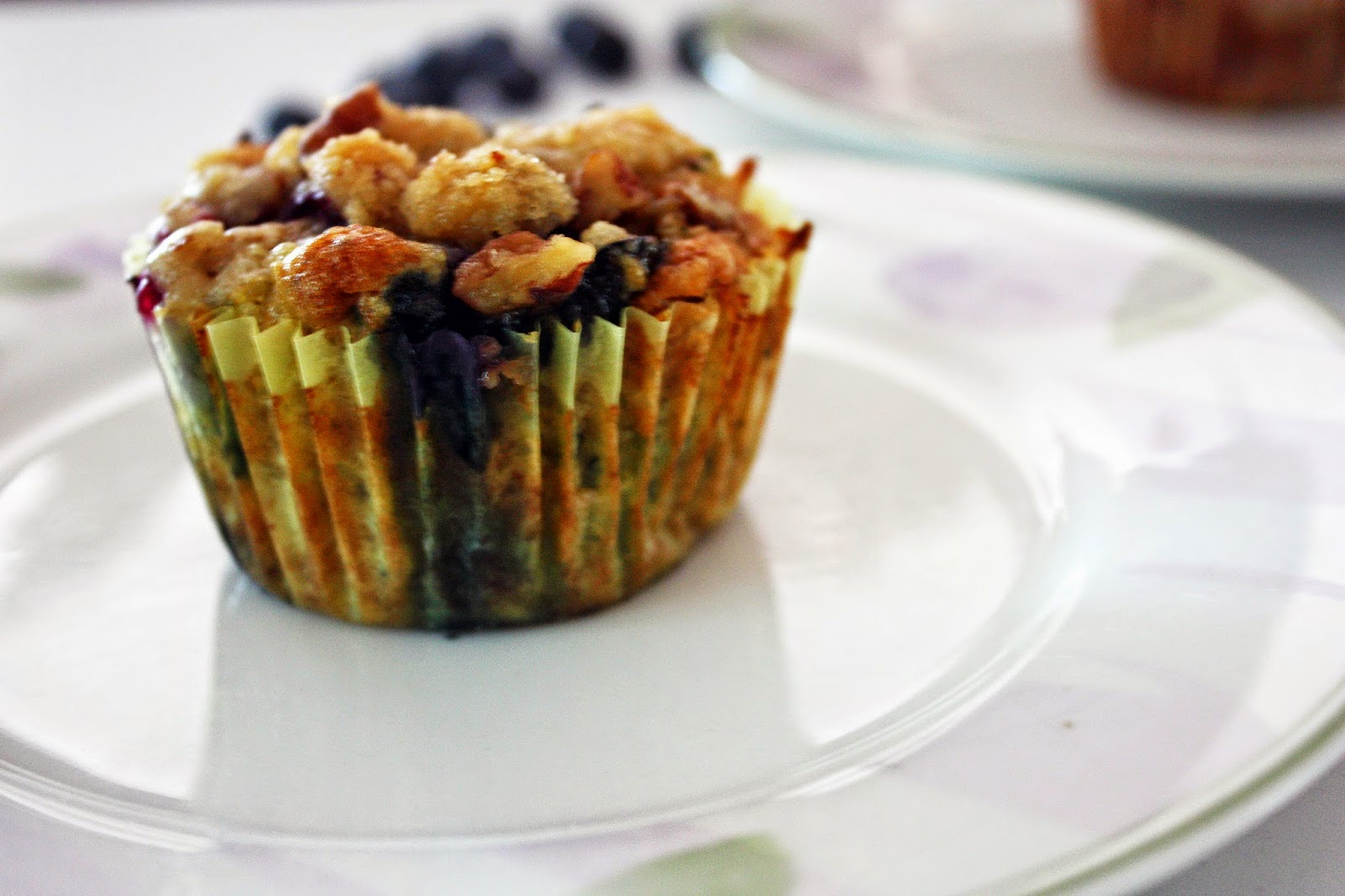 vegan lemon blueberry zucchini muffins with pecan streusel