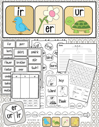 R Controlled Vowels Er Ir Ur Worksheets