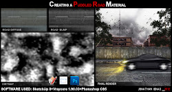 road vray sketchup material puddled creating