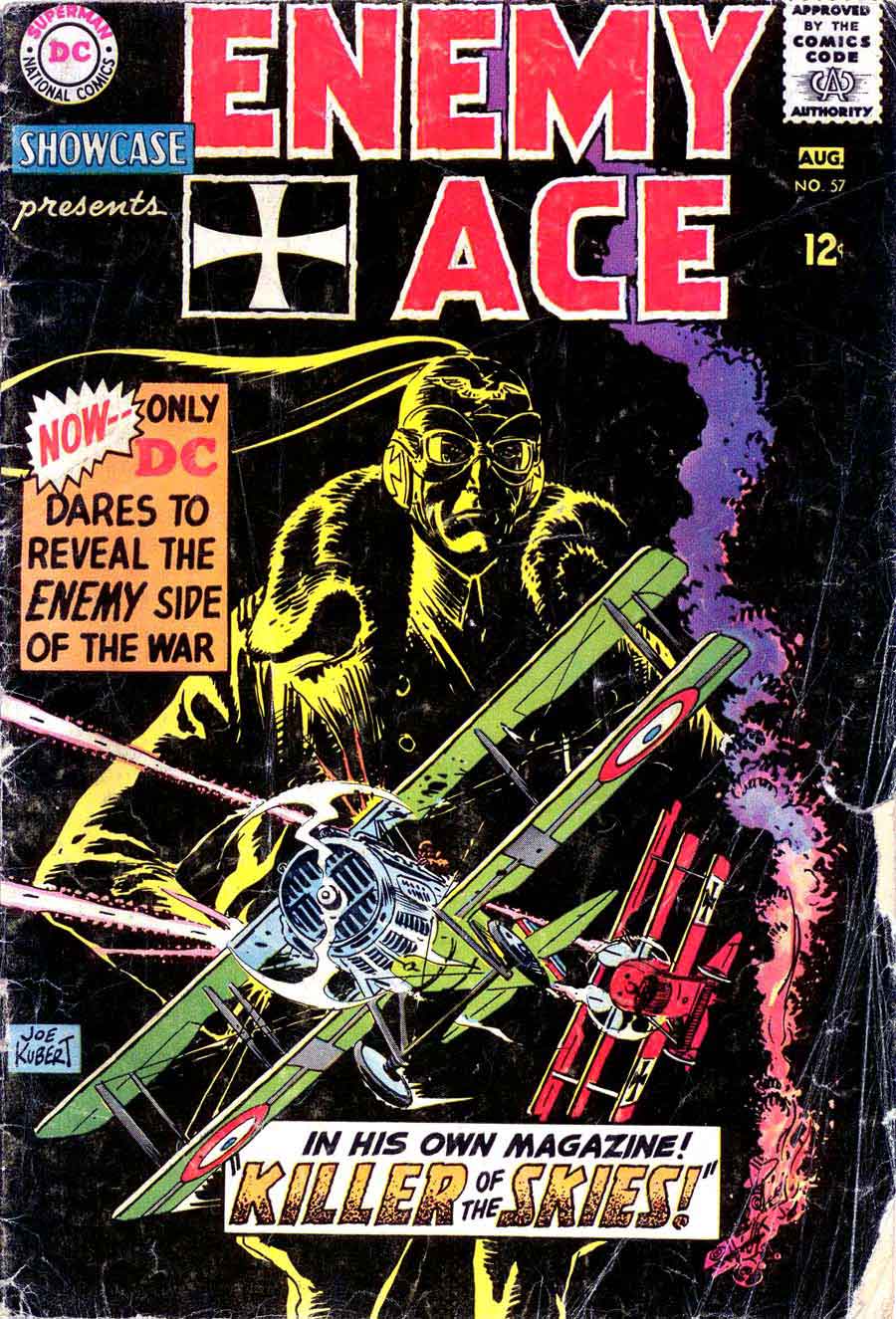 Showcase v1 #57 Enemy Ace dc comic book cover art by Joe Kubert