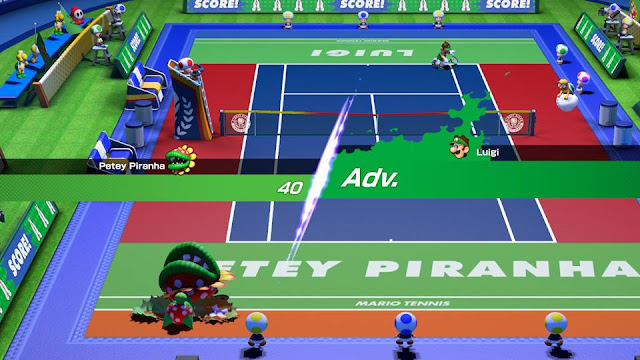 Mario Tennis Aces Petey Piranha broken racket leaf arm fainted
