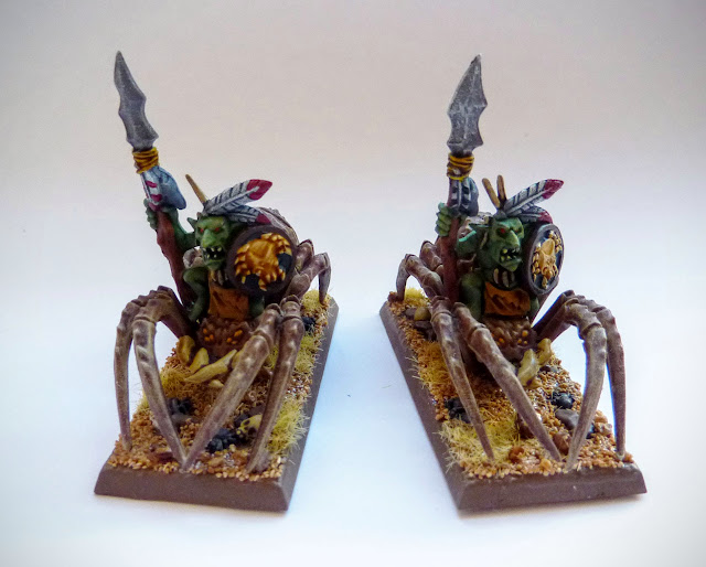 A painting update for Forest Goblin Spider Riders from Warhammer Fantasy Battle