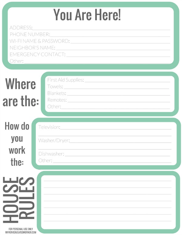 House Guests Cheat Sheet 