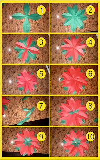 paso a paso como hacemos la flor de papel manualidades para navidad