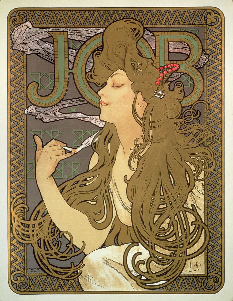 Mucha Champenois Printer Printing Nouveau Advert Extra Large Art Poster