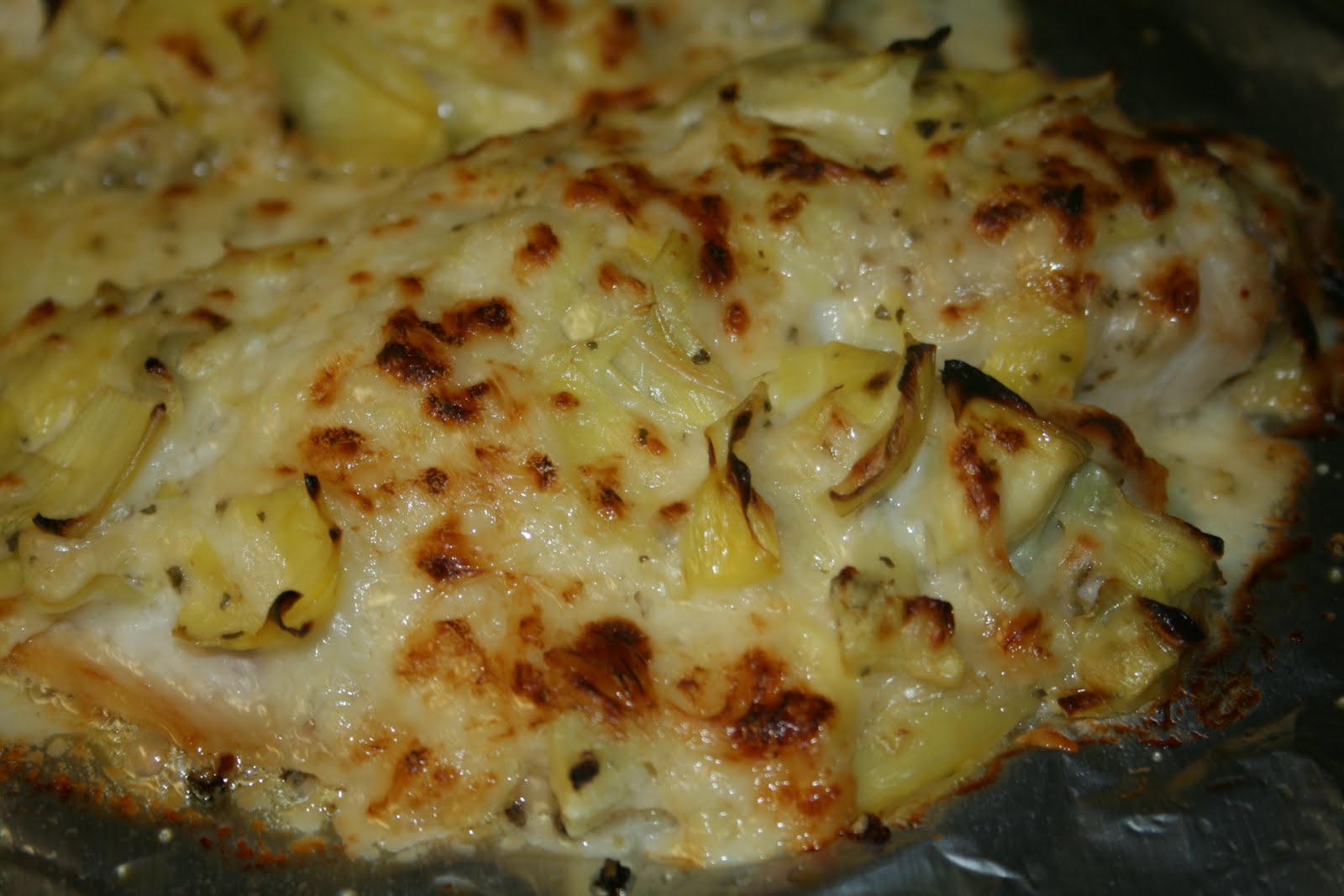 Lola's Homemade Cooking Artichoke & Parmesan Crusted Tilapia