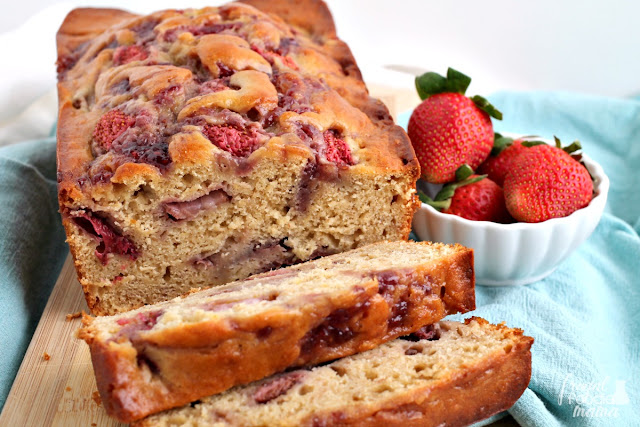 Inspired by the classic flavors of a PB&J, this Strawberry Peanut Butter Banana Bread is sure to quickly become a family favorite.