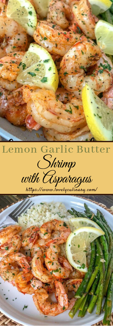 Lemon Garlic Butter Shrimp with Asparagus #dinnerrecipe #lemongarlic 