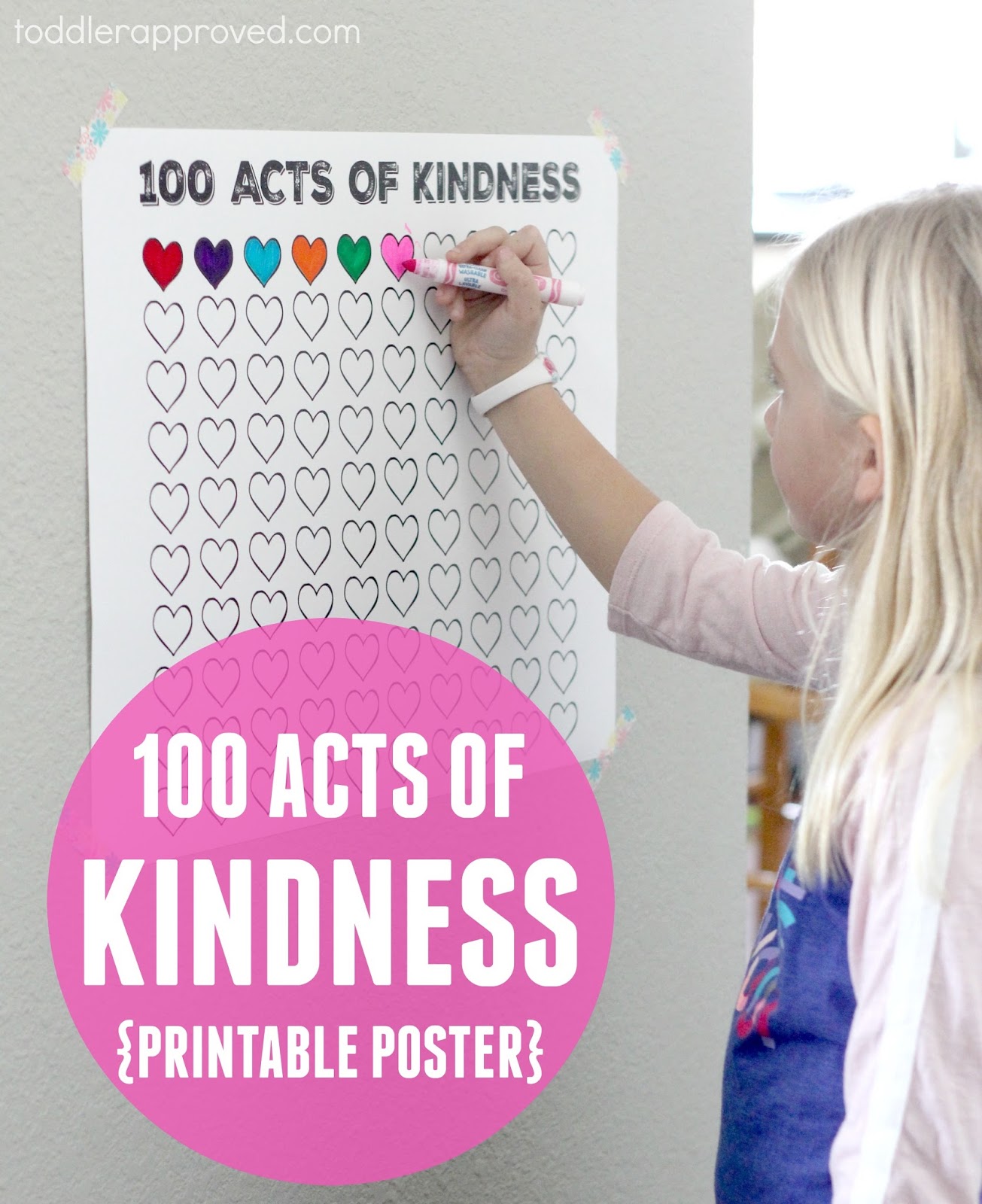 Toddler Approved!: 100 Acts of Kindness Free Printable Countdown Poster