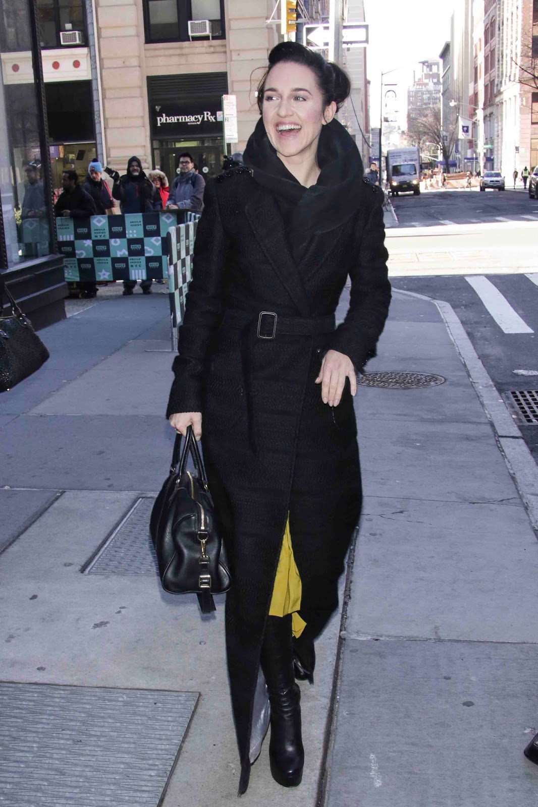 LENA HALL IS ALL SMILES IN COLD NEW YORK CITY