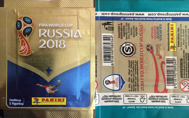 Panini Stickertüten100 Stück im Display2018 Fifa World Cup Russia 