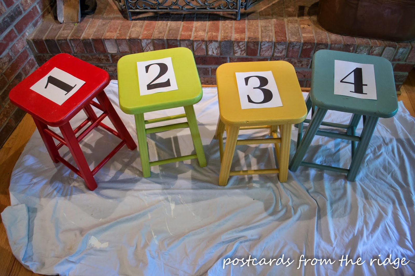 How to easily paint numbers or letters on furniture Postcards from