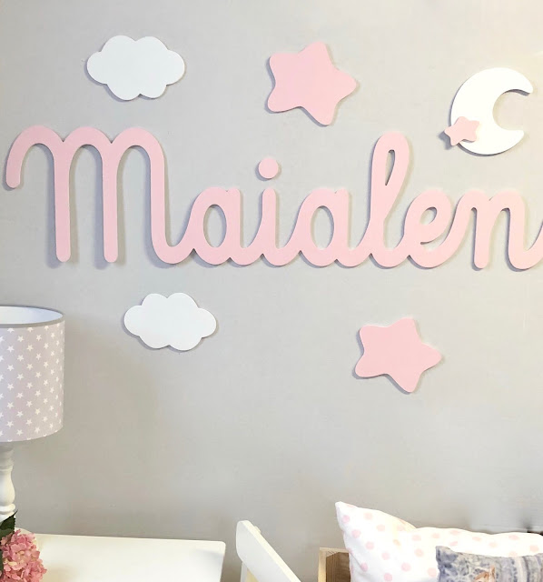 letras y nombres de   bebé para decorar habitación infantil