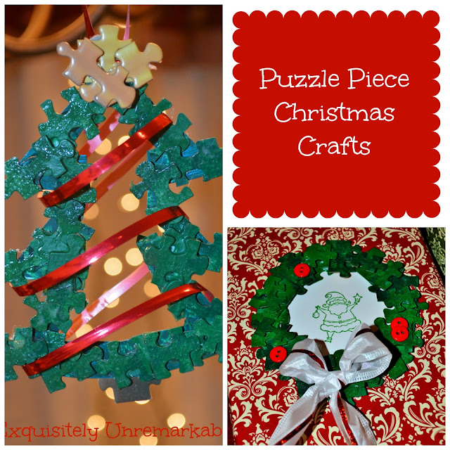 Puzzle Piece Christmas Crafts Collage