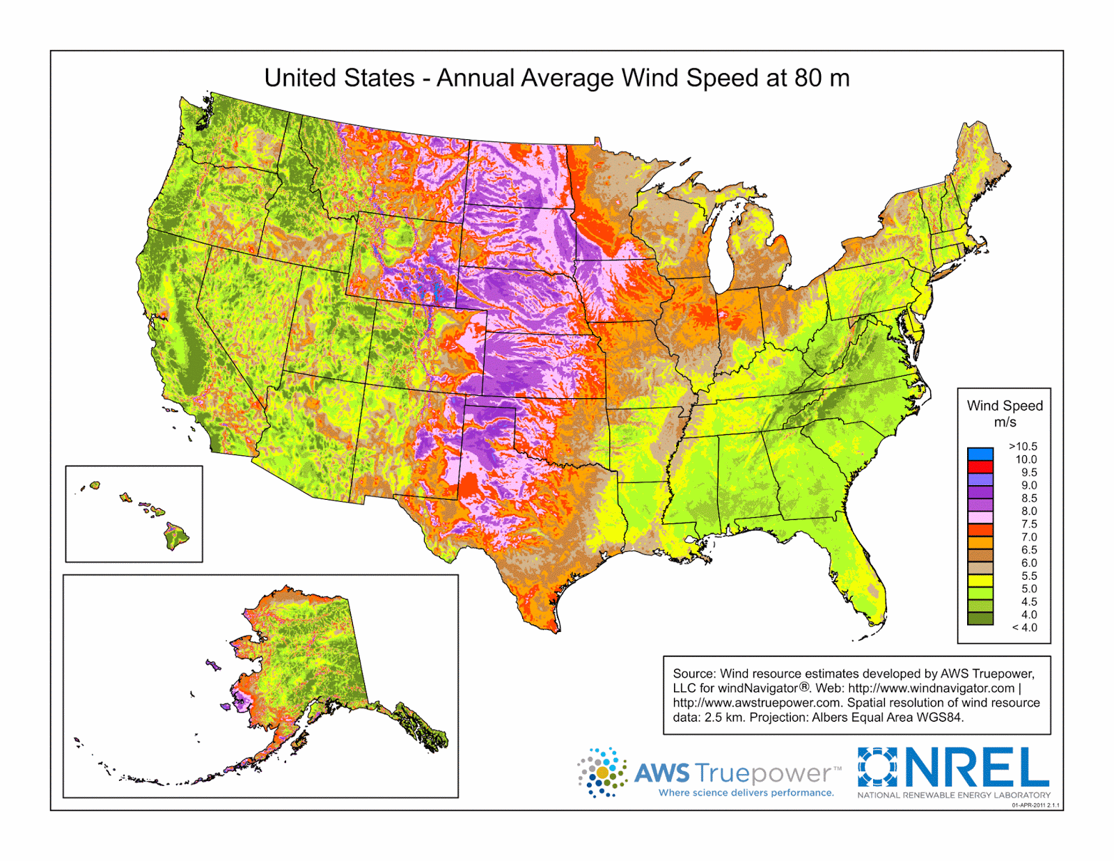 United States: Annual Average Wind Speed