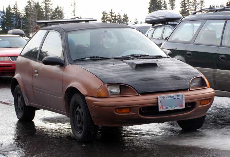 Behold The Mountain Metro Subcompact Culture Small Car Blog Geo Metro On Mt Hood Subcompact Culture