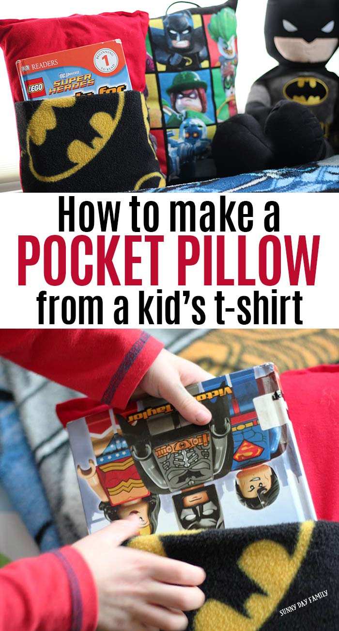 How to Make a Pocket Pillow from a Kid's TShirt Sunny Day Family