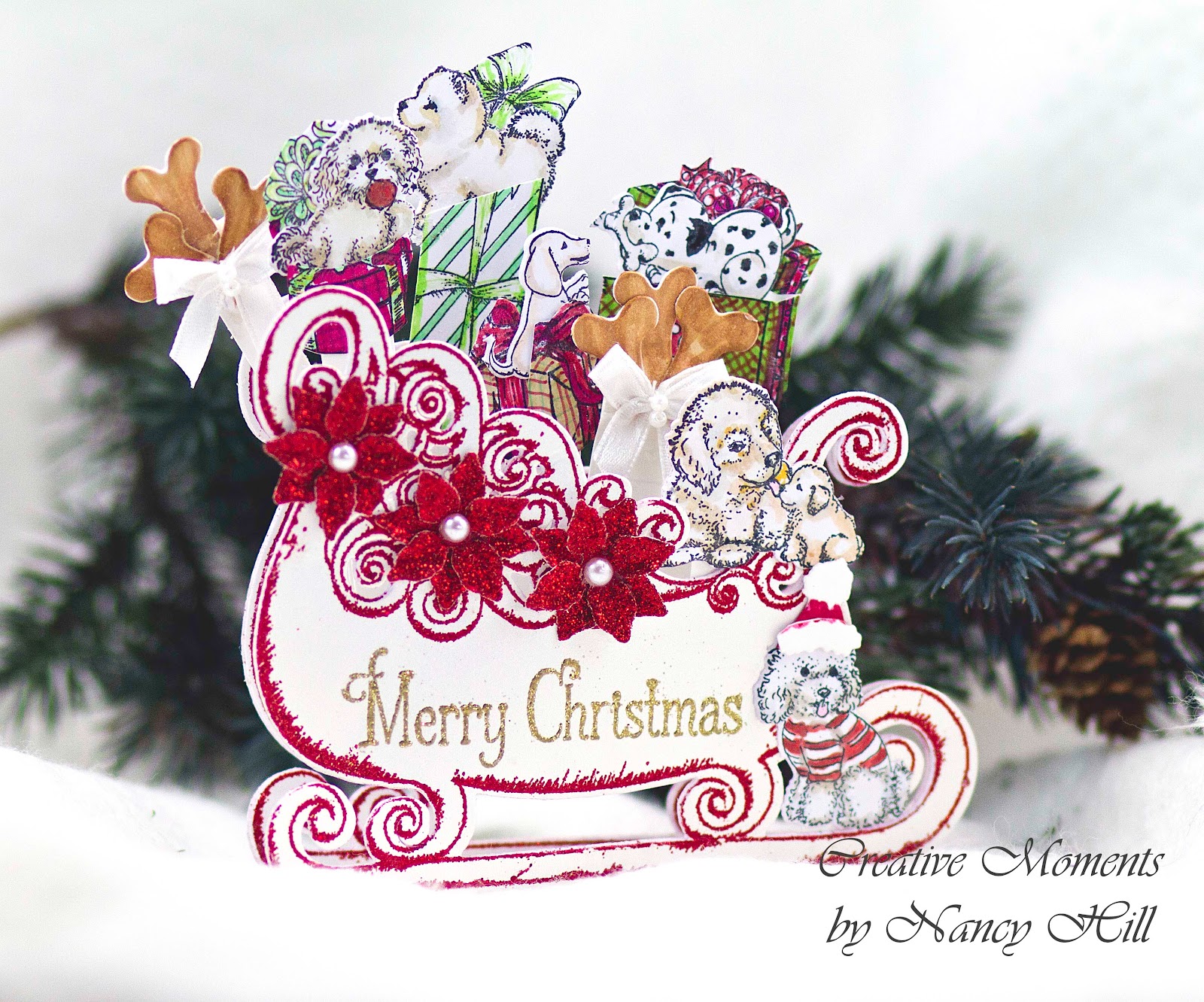 Creative Moments by Nancy Hill Christmas Sled Card
