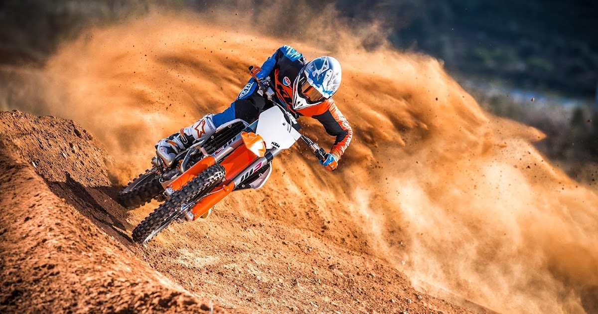 fox motocrosser Alpinestar KTM on Race Track