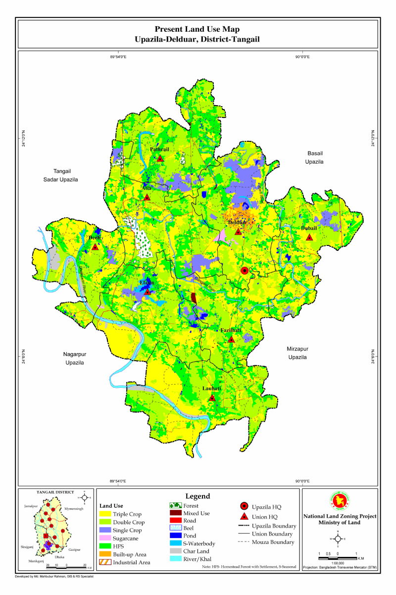 Delduar Upazila Mouza Map Tangail District Bangladesh