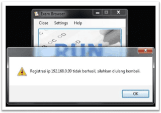 Registrasi IP 192.168.0.xxx tidak berhasil, silahkan diulang kembali.