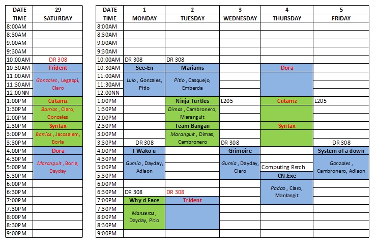 jvblogs: New Schedule for SAD defense (UIC-ITE)