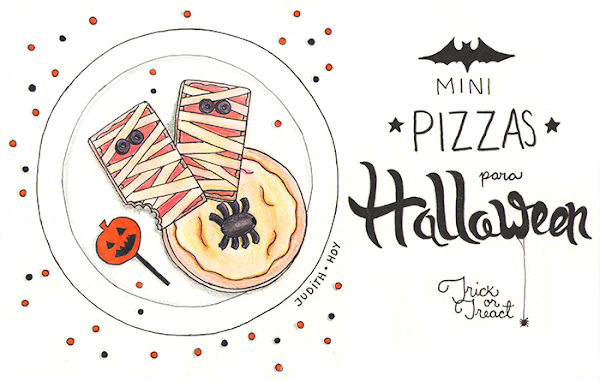mini pizzas halloween