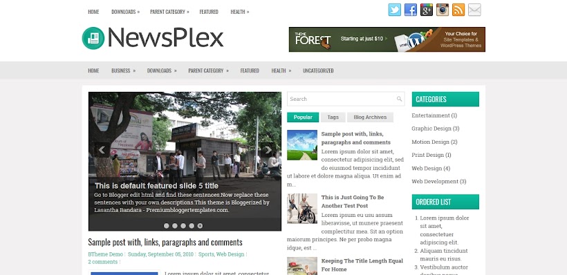 NewsPlex Free Blogger Template