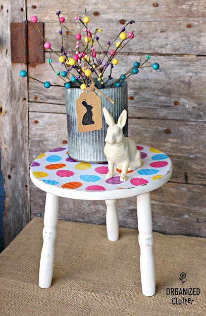 Easy Easter Decor with Tissue Paper Decoupage organizedclutter.net