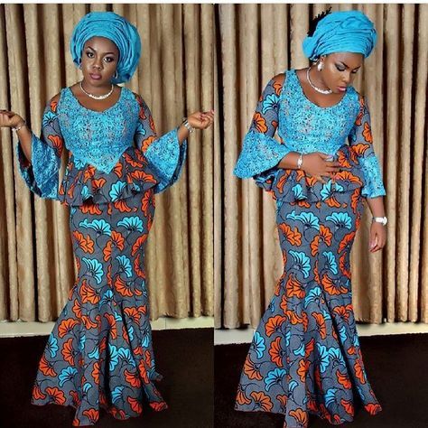 Latest Ankara Skirt And blouse Styles 2018 : Simple Styles with Lace ...