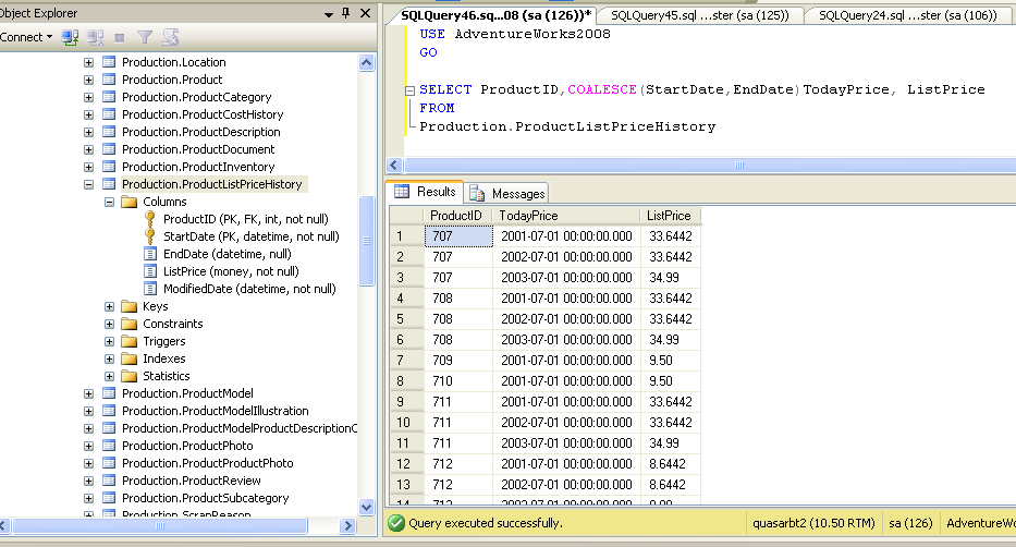 The Desk: SQL COALESCE: Whichever not null.