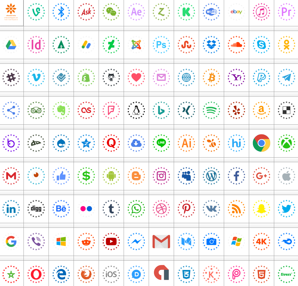 Download Font Type Icons Color 107 icons