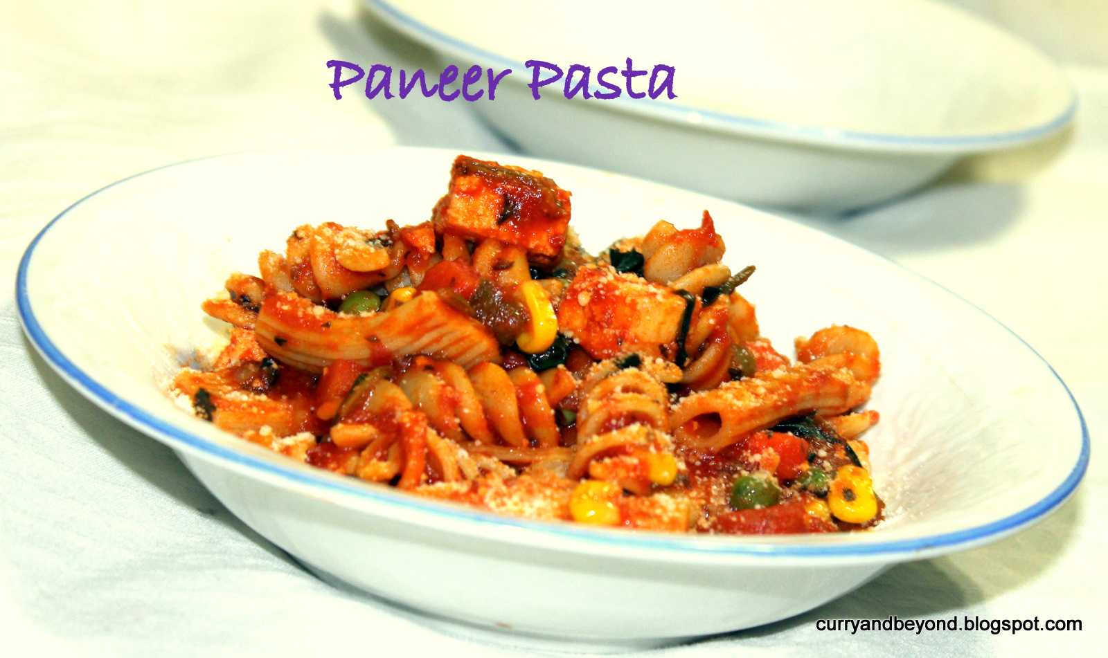 Curry And Beyond Paneer Pasta Pasta with Indian Cottage Cheese and