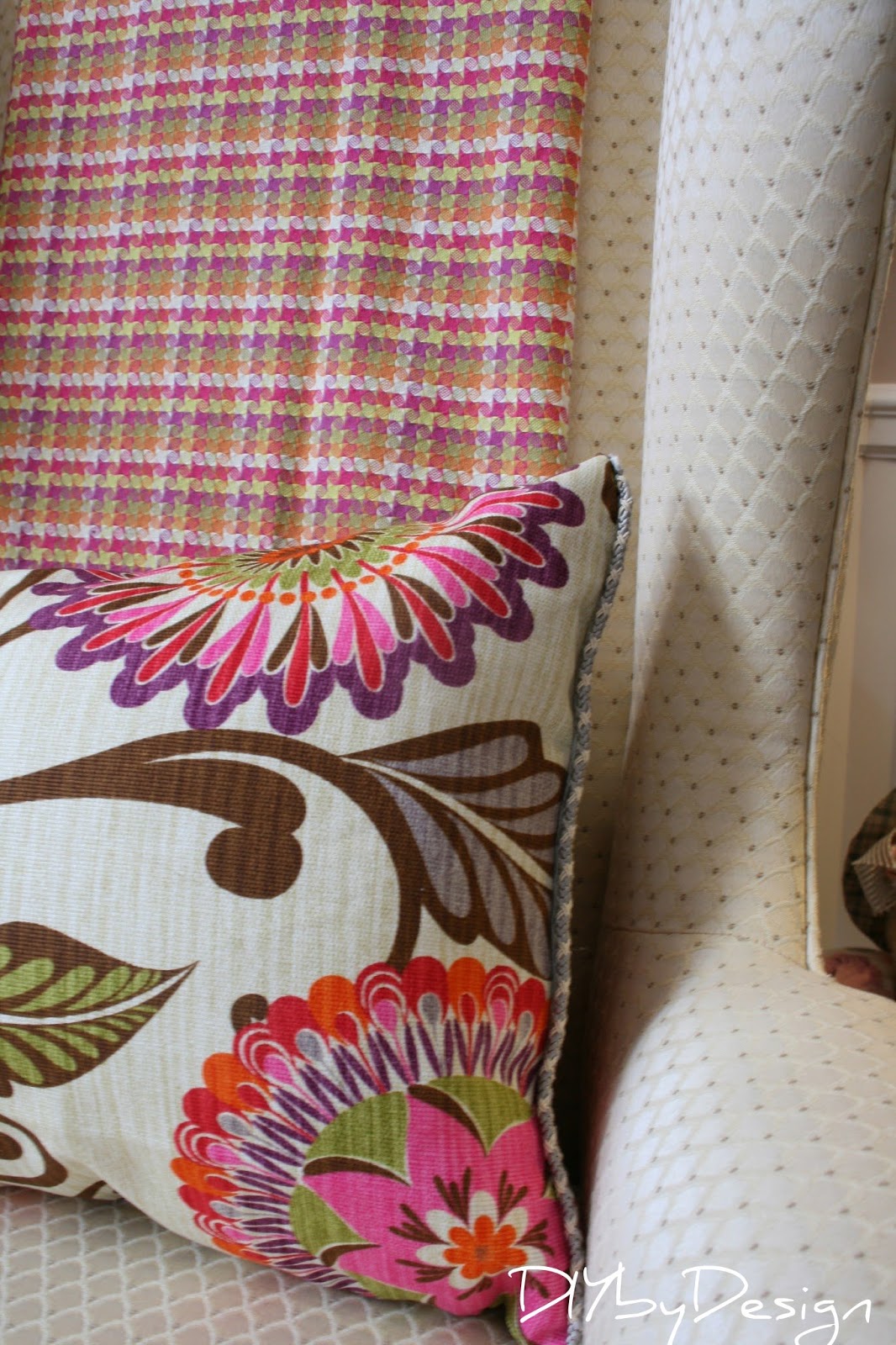 DIY by Design Throw and Pillow Tutorial using HGTV Fabric from JoAnn's