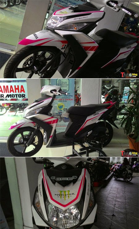 Gambar Modifikasi Yamaha Mio M3 Striping Corak Pink 