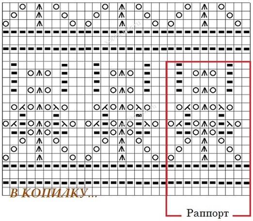 схема узора спицами shema uzora spicami