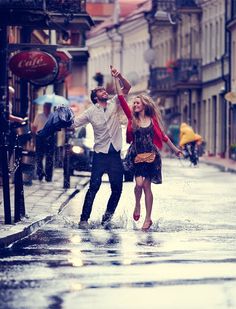 love couple image in rain