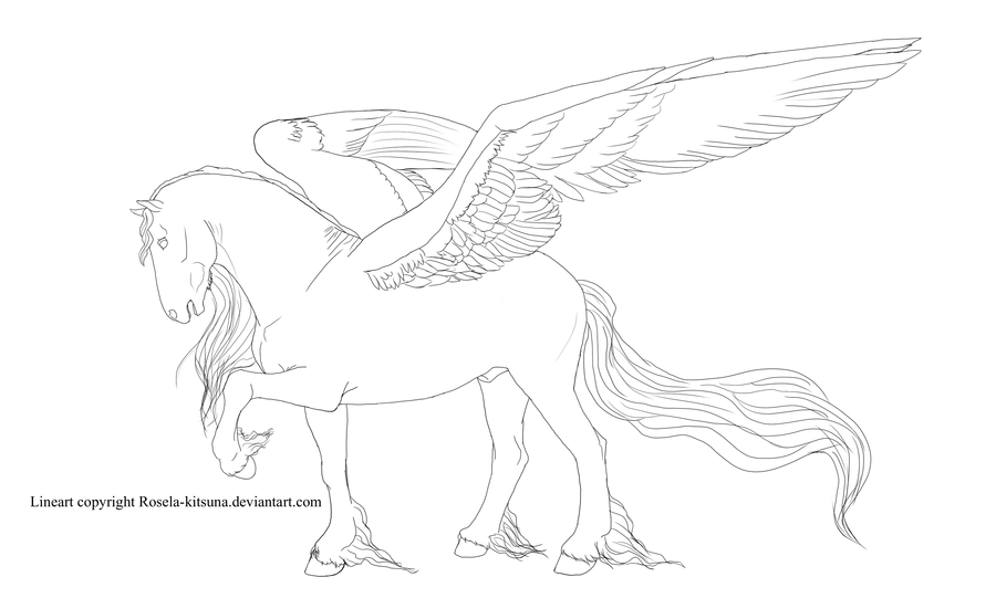 Winged Horses of Balinor Characters: Horse Lineart for WHoB