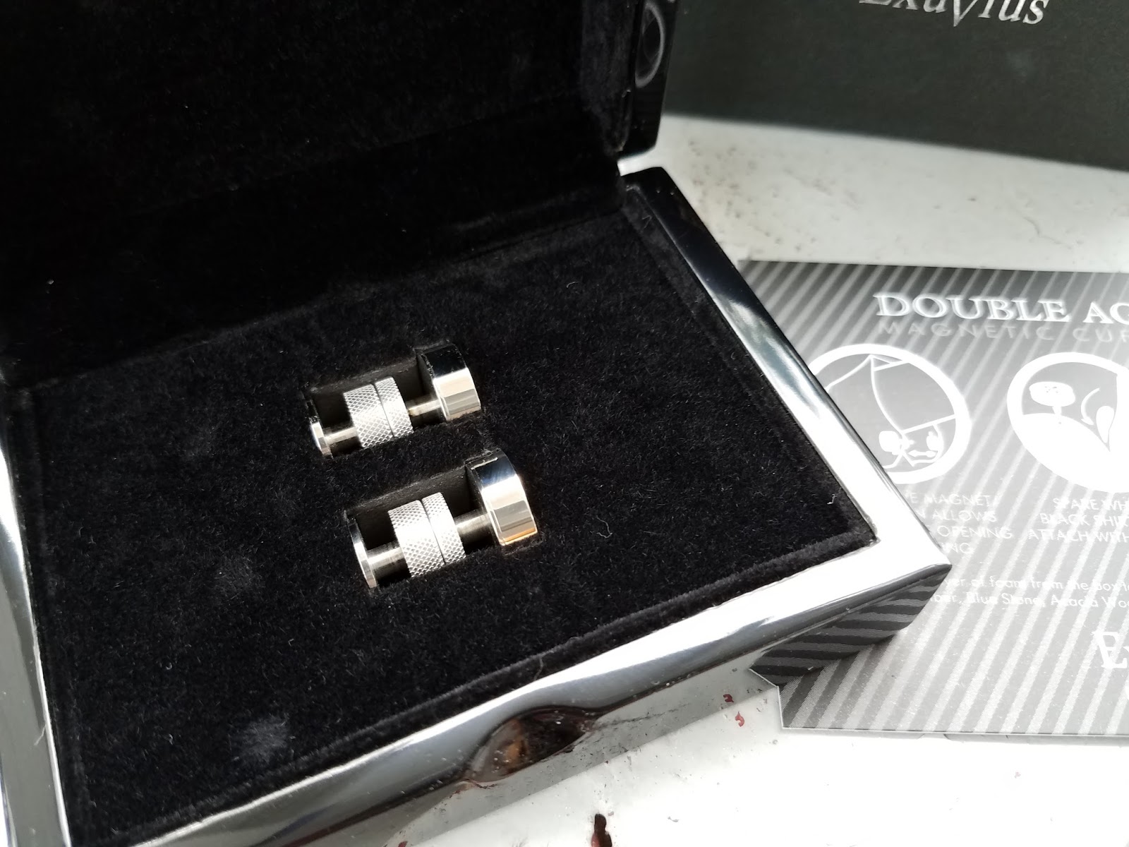 Exuvius Double Agent Magnetic Cufflink Collection with Transforming Accessory Box