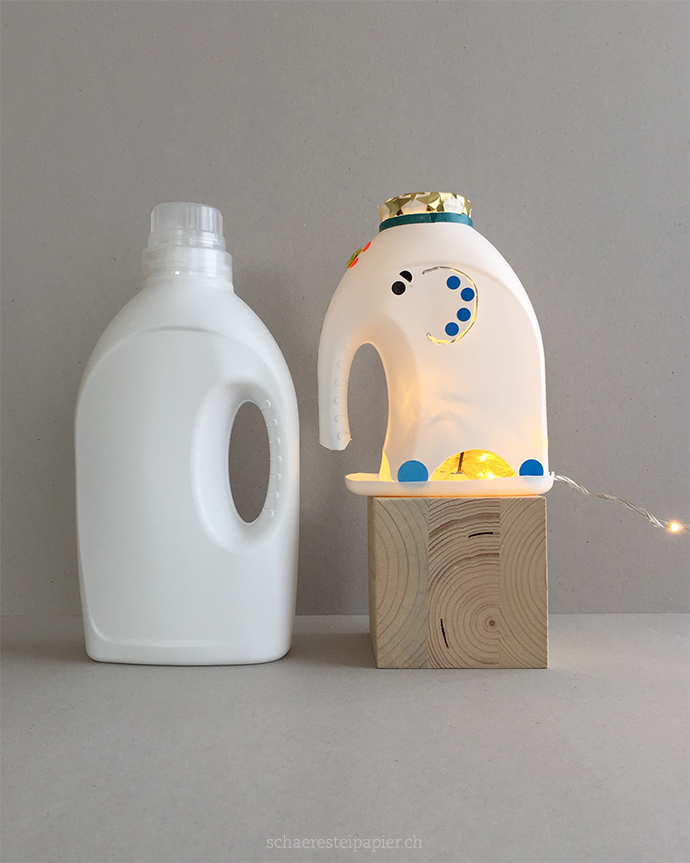 schaeresteipapier: DIY Lampe - Der Elefant aus der Waschküche
