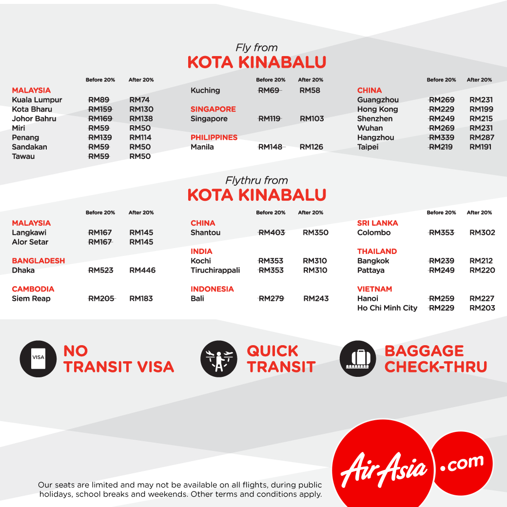 Airasia Flight Ticket 20 Off Online Fares Matta Fair Kota Kinabalu Miri Booking 12 14 May Travel 14 June 23 November 2017 Harga Runtuh Harga Runtuh Durian Runtuh