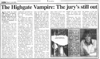 Un article de journal au sujet du Vampire de Highgate