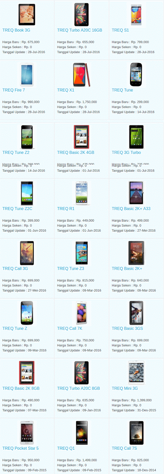 Harga Hp Terbaru TREQ September 2016 Harga Hp Terbaru TREQ September 2016