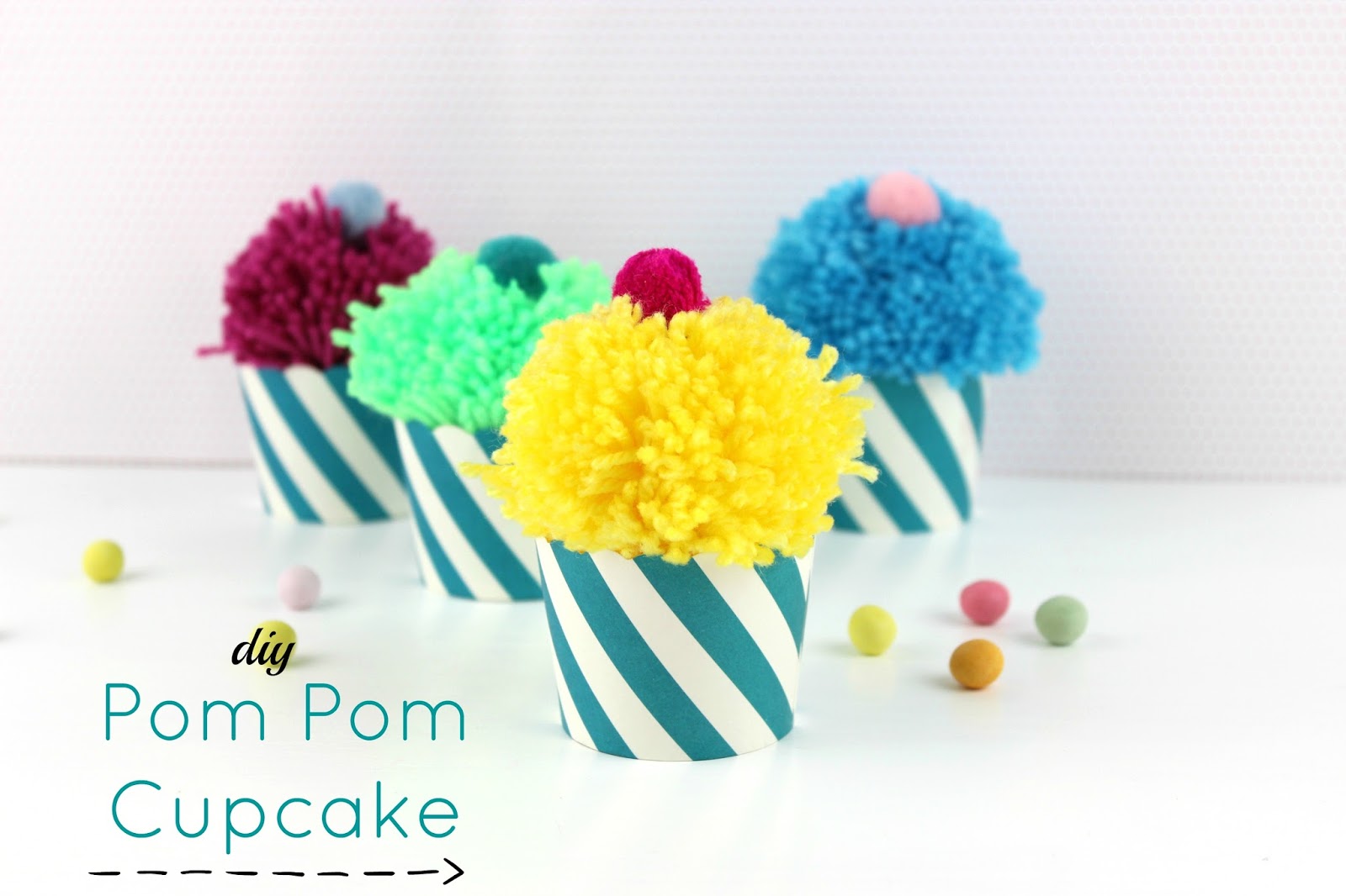 DIY Pom Pom Cupcakes!!!! Ef Zin Creations